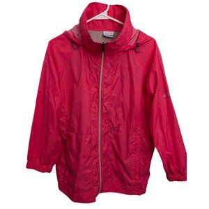 Columbia Women's Pink Lightweight Full Zip Hooded Jacket, Size XL